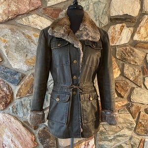 SUNDANCE Winter Coat Fur Trim Hood